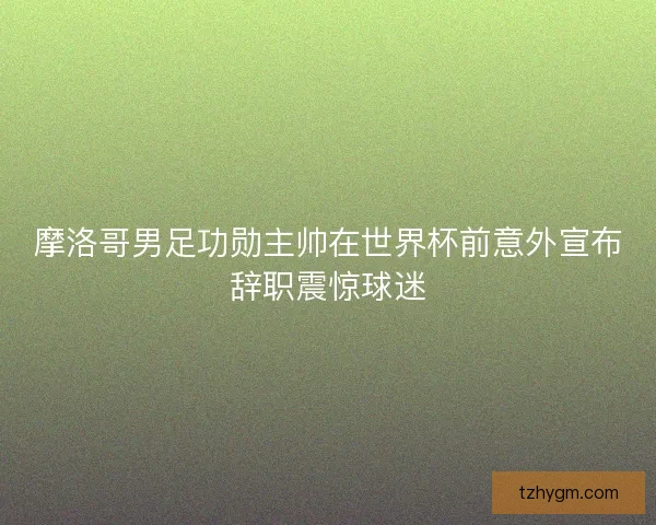 摩洛哥男足功勋主帅在世界杯前意外宣布辞职震惊球迷